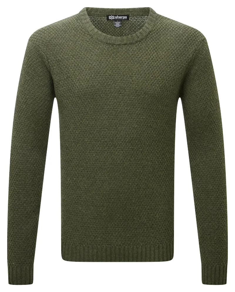 Sherpa Mens Rajen Texture Crew Evergreen